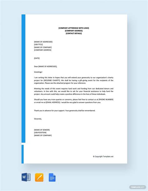 solicitation letter for financial support|Financial Solicitation Letter Template.